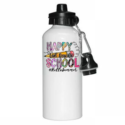 Happy Last Day Of School Hello Summer Teacher Student Aluminum Water Bottle 