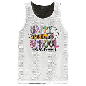 Happy Last Day Of School Hello Summer Teacher Student Mesh Reversible Basketball Jersey Tank