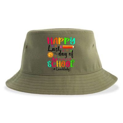 Happy Last Day Of School Lunch Lady Summer Graduation Teach Sustainable Bucket Hat