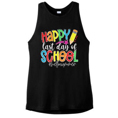 Happy Last Day Of School Teacher Graduation Last Day Ladies PosiCharge Tri-Blend Wicking Tank