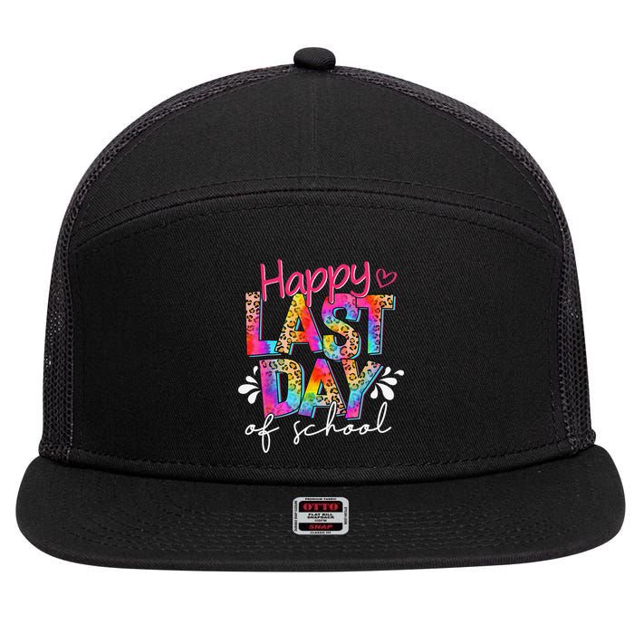 Happy Last Day Of School Teacher Student Graduation 7 Panel Mesh Trucker Snapback Hat