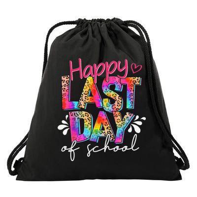 Happy Last Day Of School Teacher Student Graduation Drawstring Bag