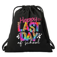Happy Last Day Of School Teacher Student Graduation Drawstring Bag
