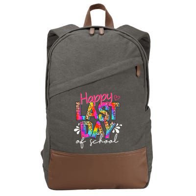 Happy Last Day Of School Teacher Student Graduation Cotton Canvas Backpack