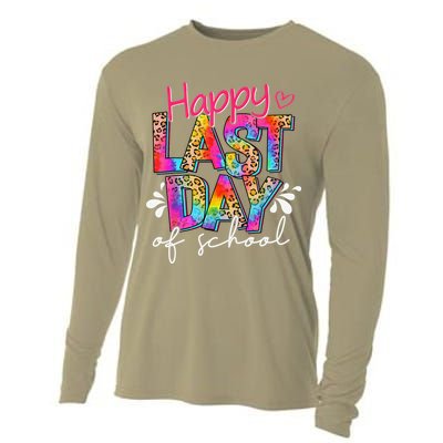 Happy Last Day Of School Teacher Student Graduation Cooling Performance Long Sleeve Crew