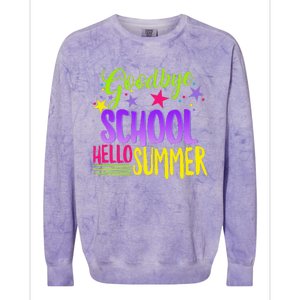 Happy Last Day Of School Teacher Hello Summer Student Gift Colorblast Crewneck Sweatshirt