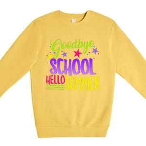 Happy Last Day Of School Teacher Hello Summer Student Gift Premium Crewneck Sweatshirt