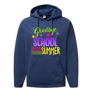 Happy Last Day Of School Teacher Hello Summer Student Gift Performance Fleece Hoodie