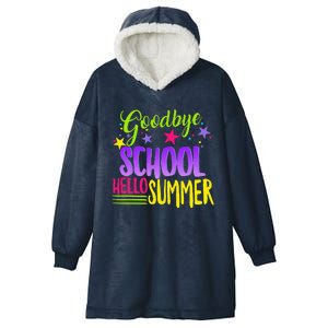 Happy Last Day Of School Teacher Hello Summer Student Gift Hooded Wearable Blanket