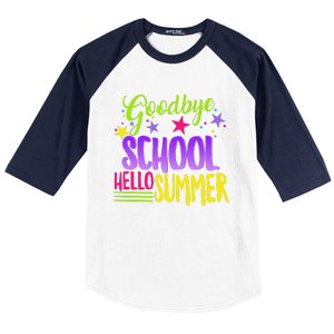 Happy Last Day Of School Teacher Hello Summer Student Gift Baseball Sleeve Shirt