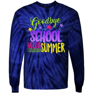 Happy Last Day Of School Teacher Hello Summer Student Gift Tie-Dye Long Sleeve Shirt