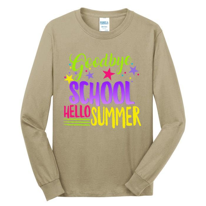 Happy Last Day Of School Teacher Hello Summer Student Gift Tall Long Sleeve T-Shirt