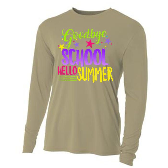 Happy Last Day Of School Teacher Hello Summer Student Gift Cooling Performance Long Sleeve Crew