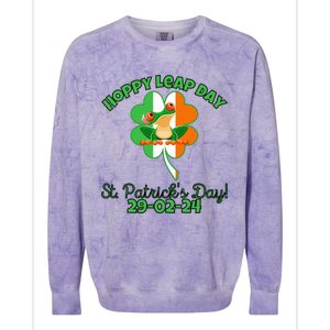 Hoppy Leap Day February 29 Frog St Patricks Day Colorblast Crewneck Sweatshirt