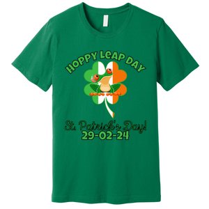 Hoppy Leap Day February 29 Frog St Patricks Day Premium T-Shirt