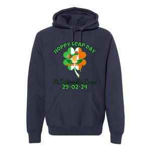 Hoppy Leap Day February 29 Frog St Patricks Day Premium Hoodie