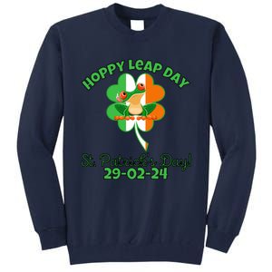 Hoppy Leap Day February 29 Frog St Patricks Day Tall Sweatshirt