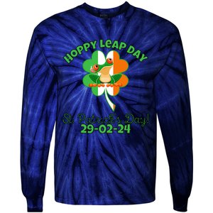 Hoppy Leap Day February 29 Frog St Patricks Day Tie-Dye Long Sleeve Shirt