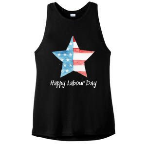 Happy Labor Day Federal Holiday Tee Love America Funny Gift Ladies PosiCharge Tri-Blend Wicking Tank