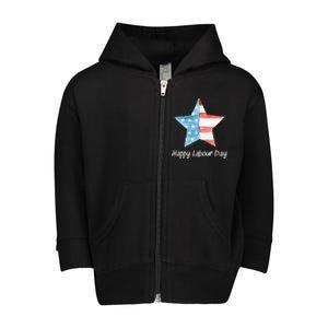 Happy Labor Day Federal Holiday Tee Love America Funny Gift Toddler Zip Fleece Hoodie