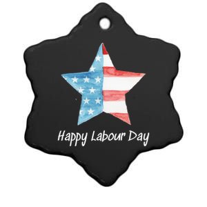 Happy Labor Day Federal Holiday Tee Love America Funny Gift Ceramic Star Ornament