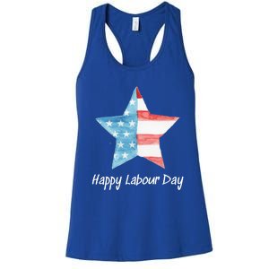 Happy Labor Day Federal Holiday Tee Love America Funny Gift Women's Racerback Tank