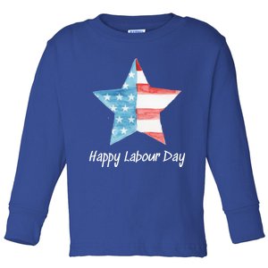 Happy Labor Day Federal Holiday Tee Love America Funny Gift Toddler Long Sleeve Shirt