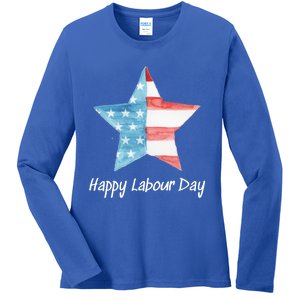 Happy Labor Day Federal Holiday Tee Love America Funny Gift Ladies Long Sleeve Shirt