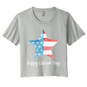 Happy Labor Day Federal Holiday Tee Love America Funny Gift Women's Crop Top Tee