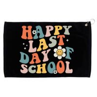 Happy Last Day Of School Graduation Groovy Teacher Student Grommeted Golf Towel