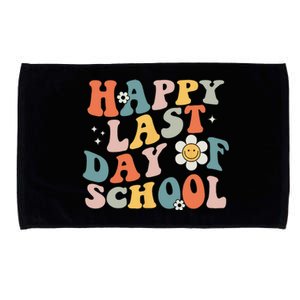 Happy Last Day Of School Graduation Groovy Teacher Student Microfiber Hand Towel