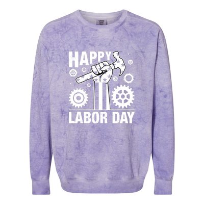 Happy Labor Day Gift Colorblast Crewneck Sweatshirt