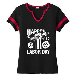 Happy Labor Day Gift Ladies Halftime Notch Neck Tee