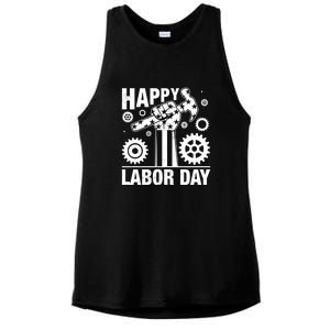 Happy Labor Day Gift Ladies PosiCharge Tri-Blend Wicking Tank