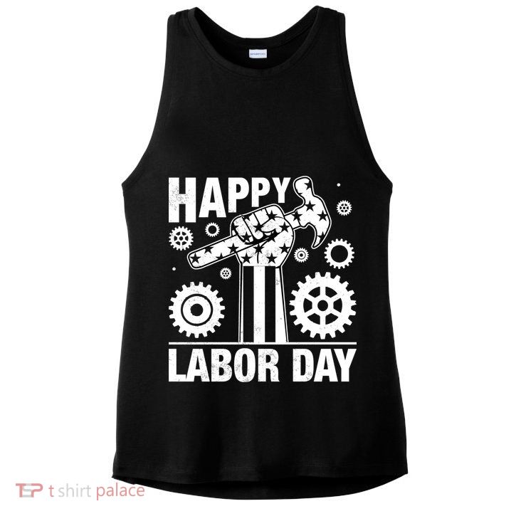 Happy Labor Day Gift Ladies PosiCharge Tri-Blend Wicking Tank