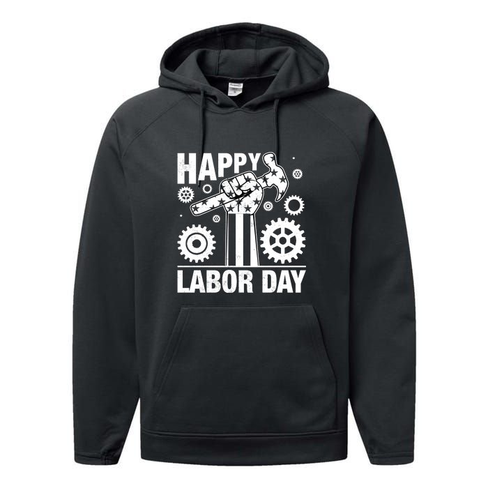 Happy Labor Day Gift Performance Fleece Hoodie