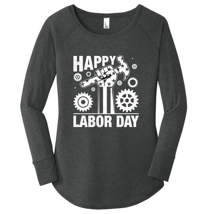 Happy Labor Day Gift Women's Perfect Tri Tunic Long Sleeve Shirt