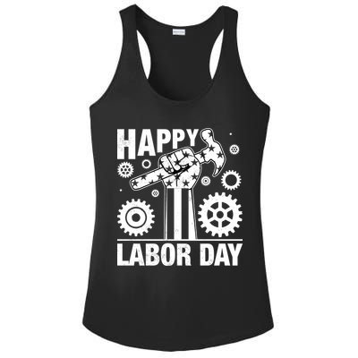Happy Labor Day Gift Ladies PosiCharge Competitor Racerback Tank