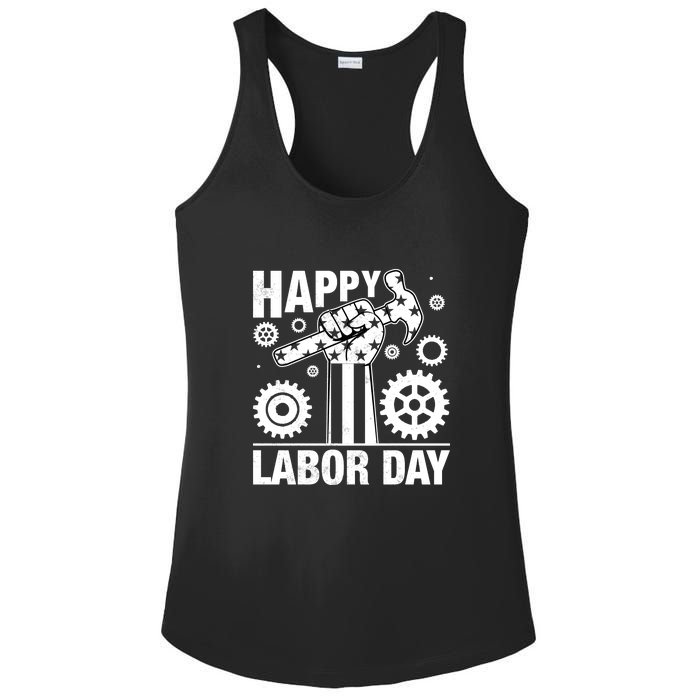 Happy Labor Day Gift Ladies PosiCharge Competitor Racerback Tank