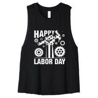 Happy Labor Day Gift Women's Racerback Cropped Tank