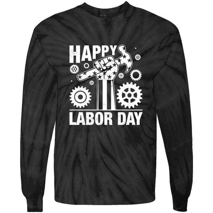 Happy Labor Day Gift Tie-Dye Long Sleeve Shirt