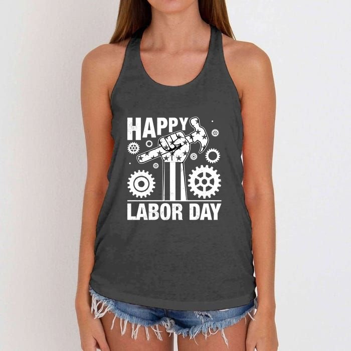 Happy Labor Day Gift Women's Knotted Racerback Tank