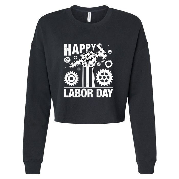 Happy Labor Day Gift Cropped Pullover Crew