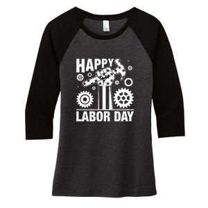 Happy Labor Day Gift Women's Tri-Blend 3/4-Sleeve Raglan Shirt