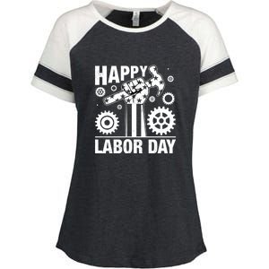 Happy Labor Day Gift Enza Ladies Jersey Colorblock Tee