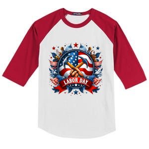 Happy Labor Day Patriot Happy Labor Day Kids Colorblock Raglan Jersey