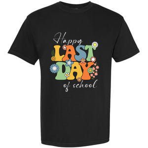 Happy Last Day Of School Graduation Groovy Teacher Student Garment-Dyed Heavyweight T-Shirt