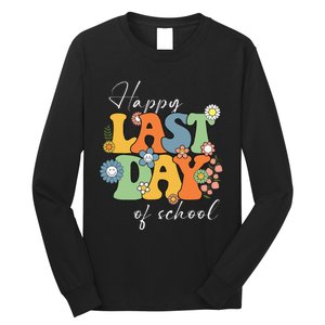 Happy Last Day Of School Graduation Groovy Teacher Student Long Sleeve Shirt