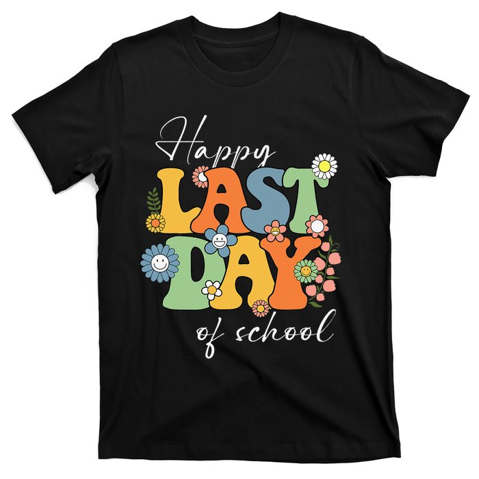 Happy Last Day Of School Graduation Groovy Teacher Student T-Shirt