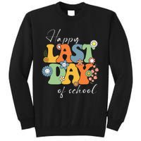 Happy Last Day Of School Graduation Groovy Teacher Student Tall Sweatshirt